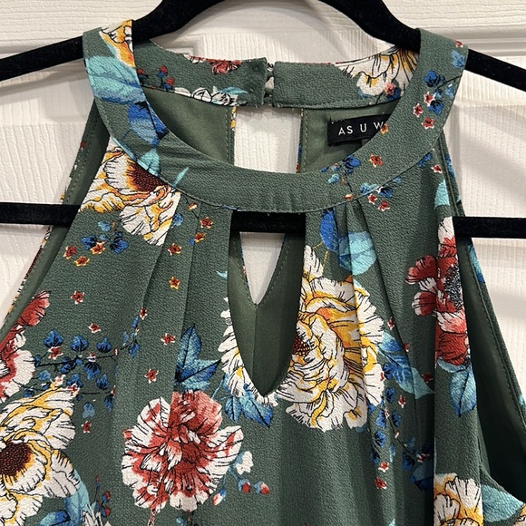 Green flower cutout dress - Picture 5 of 5